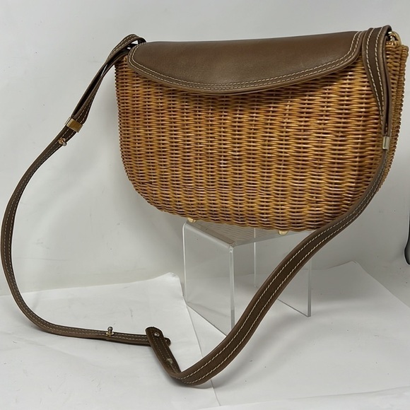 Rodo Rattan Leather Adjustable Shoulder Crossbody Strap Made in Italy Rare - Picture 3 of 16